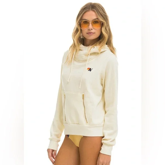 Aviator Nation Cream Hoodie with Gold Accents - Picture 2 of 2